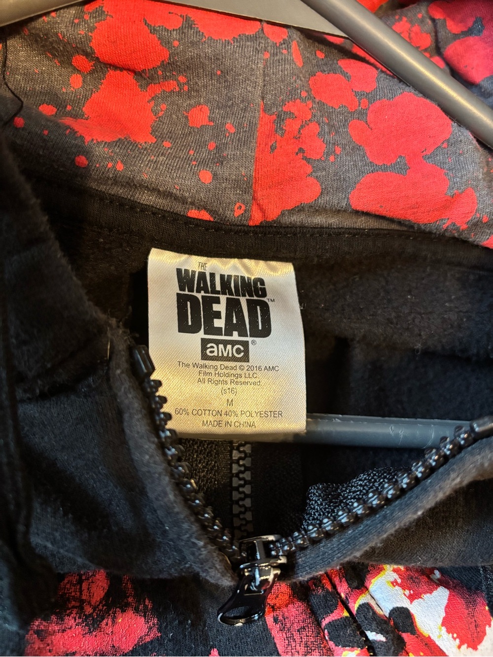 AMC The Walking Dead Men's Black Zip Hoodie Jacket - Picture 3 of 3